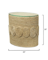 Jamie Young Barbados Oval Corn-Straw Side Table