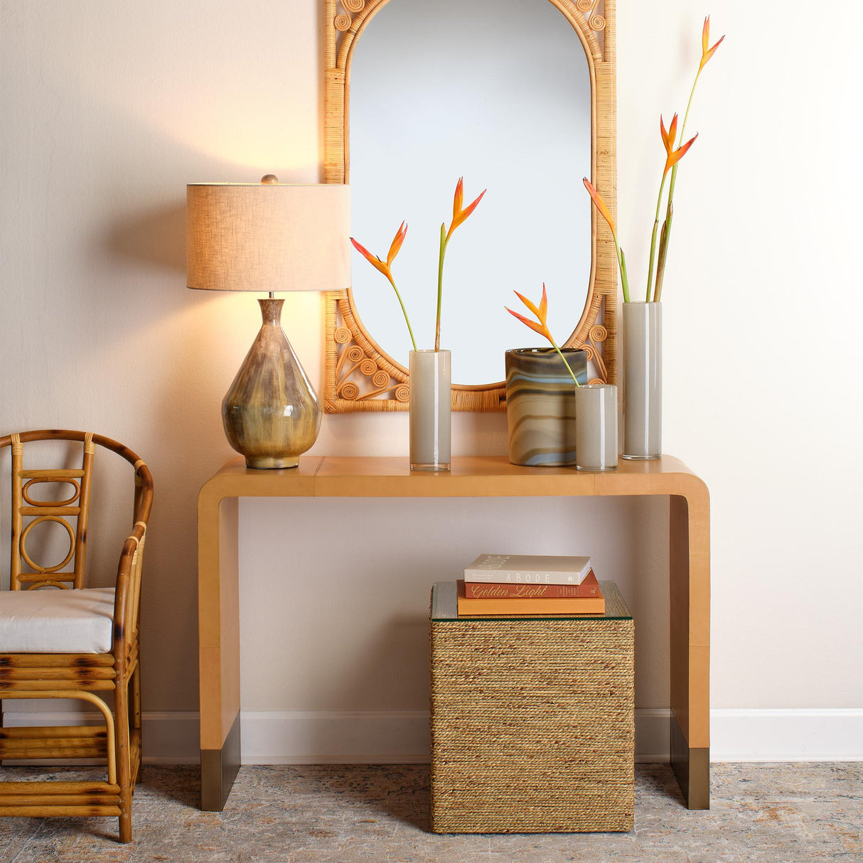 Jamie Young Captain Seagrass Square Side Table