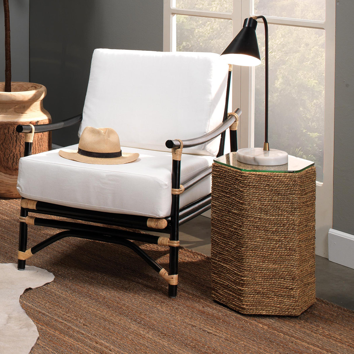 Jamie Young Peninsula Seagrass Side Table