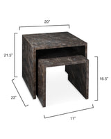 Jamie Young Bedford Wood Set of 2 Nesting Tables, Charcoal