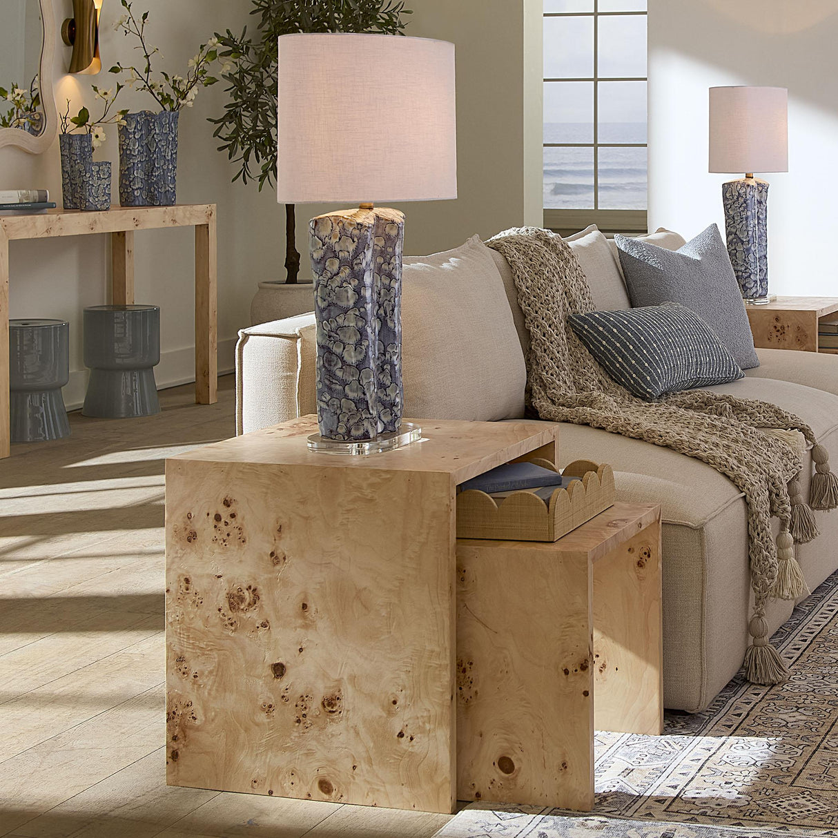 Jamie Young Bedford Wood Set of 2 Nesting Tables, Natural