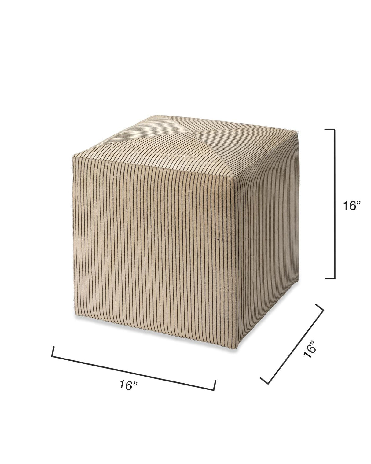 Jamie Young Pinstripe Hide Ottoman, Small