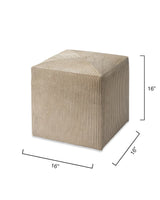 Jamie Young Pinstripe Hide Ottoman, Small