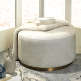 Jamie Young Thackery Hide On Roud Pouf, Large