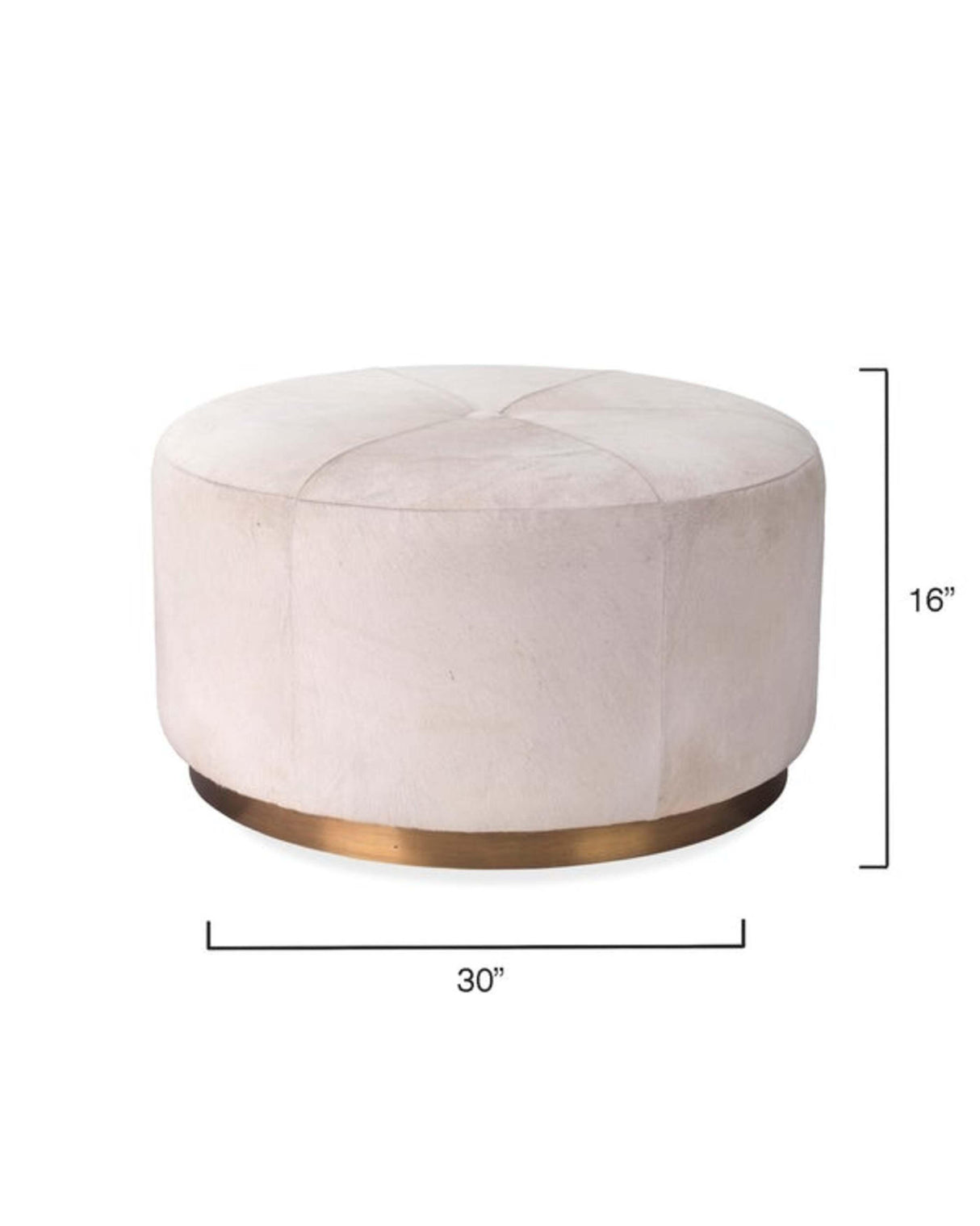 Jamie Young Thackery Hide On Roud Pouf, Large