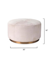 Jamie Young Thackery Hide On Roud Pouf, Large
