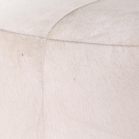 Jamie Young Thackery Hide On Roud Pouf, Large