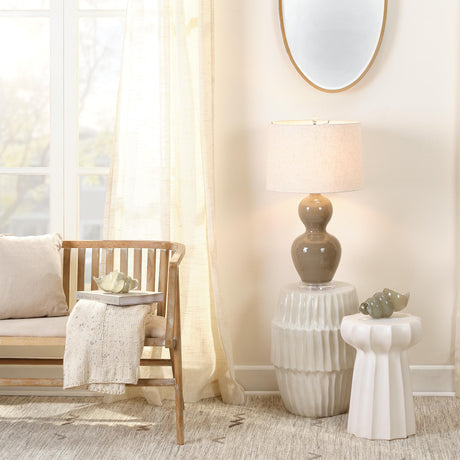 Jamie Young Algae Ceramic Indoor/Outdoor Side Table, White