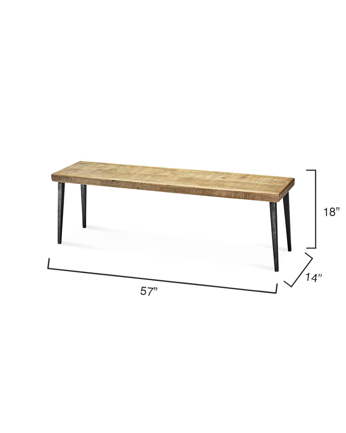 Jamie Young Farmhouse Wood Bench, Natural