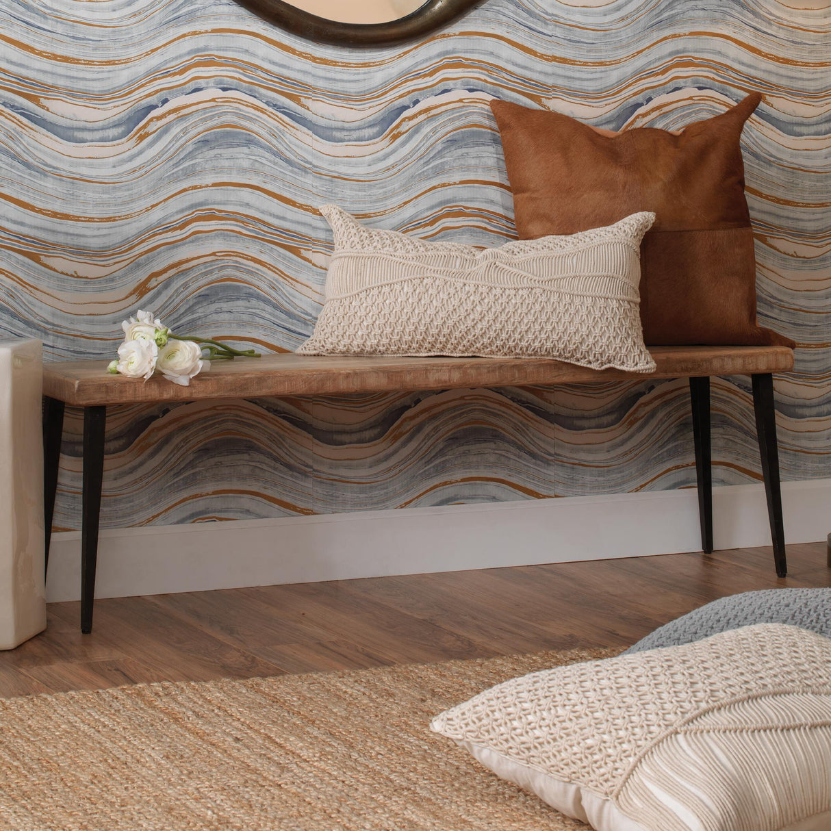 Jamie Young Farmhouse Wood Bench, Natural