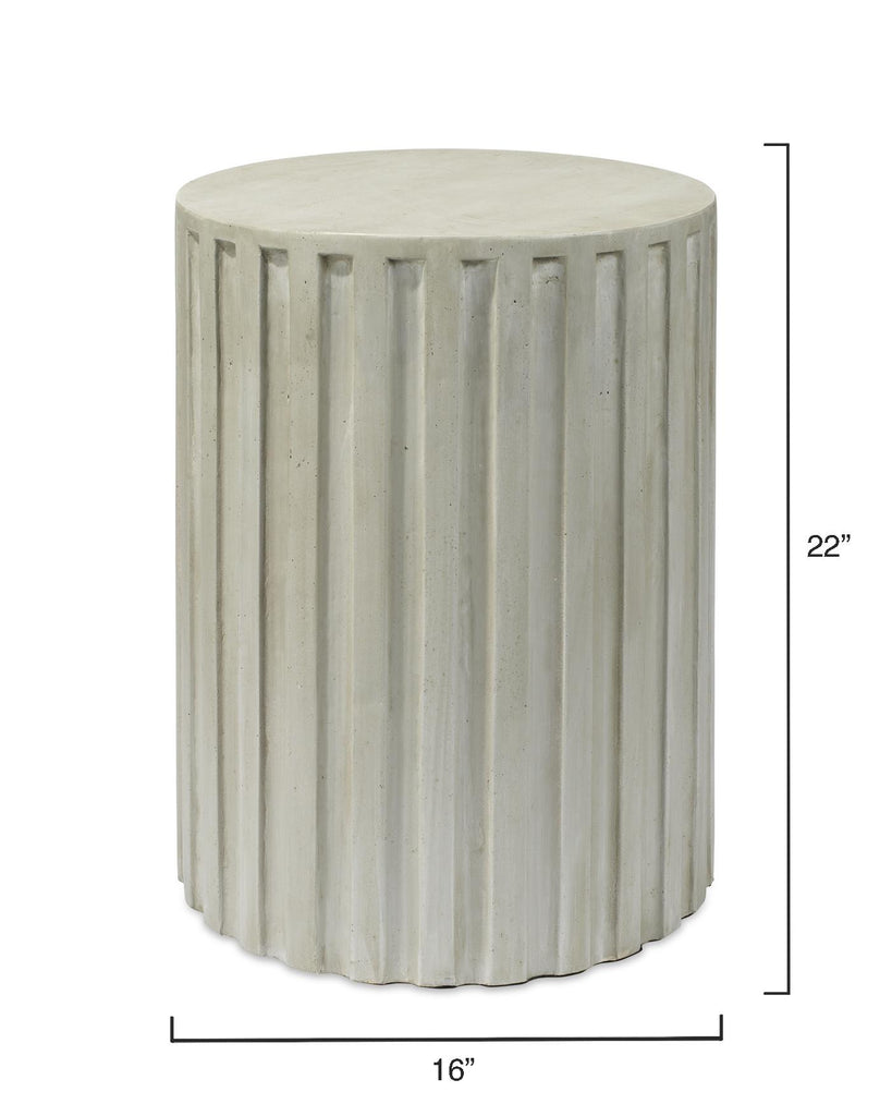 Jamie Young Fluted Column Side Table Grey Furniture