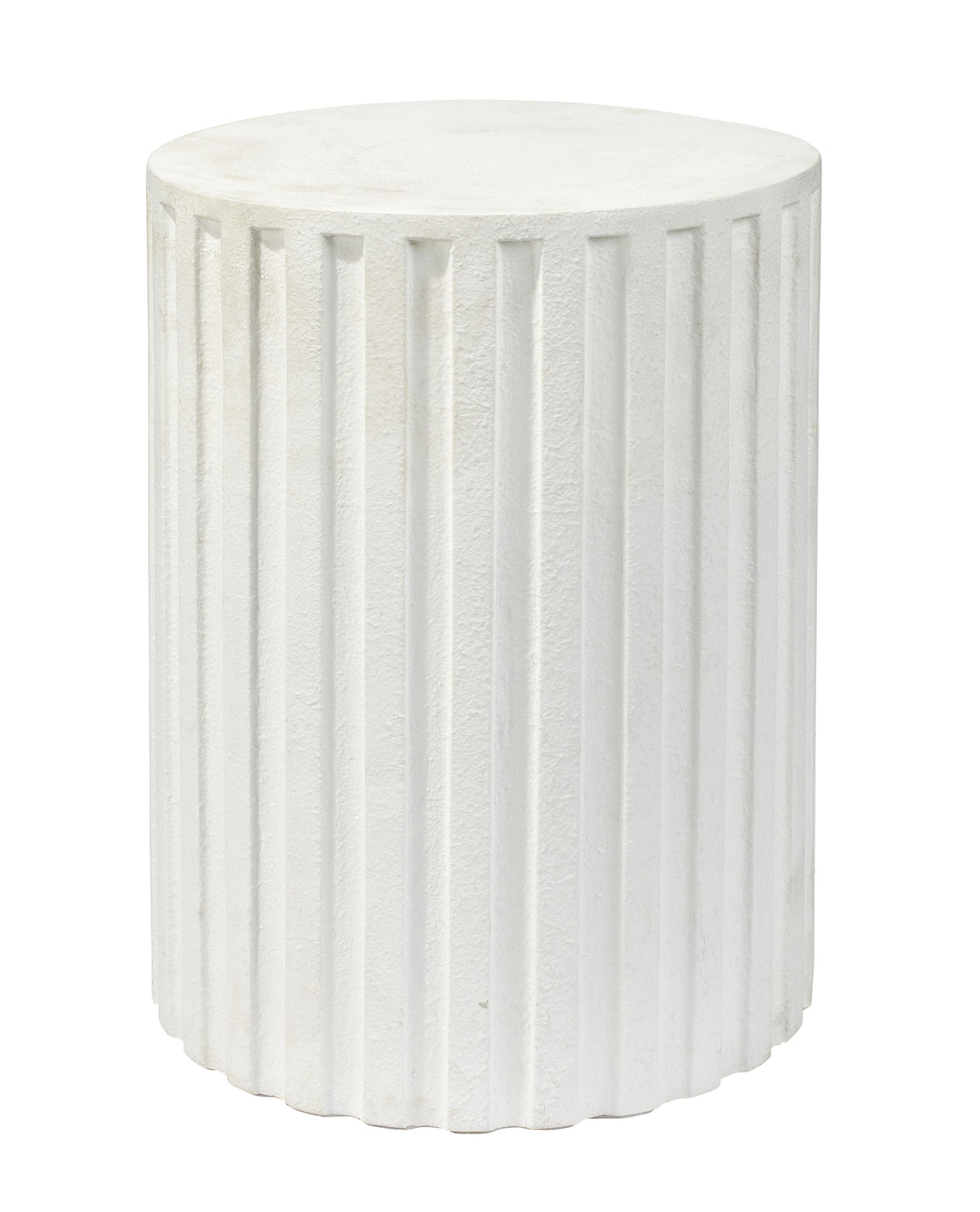 Jamie Young Flutted Cement Side Table, White