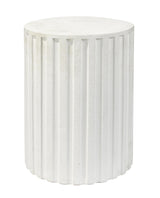 Jamie Young Flutted Cement Side Table, White