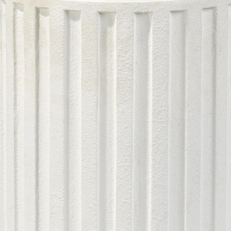 Jamie Young Flutted Cement Side Table, White