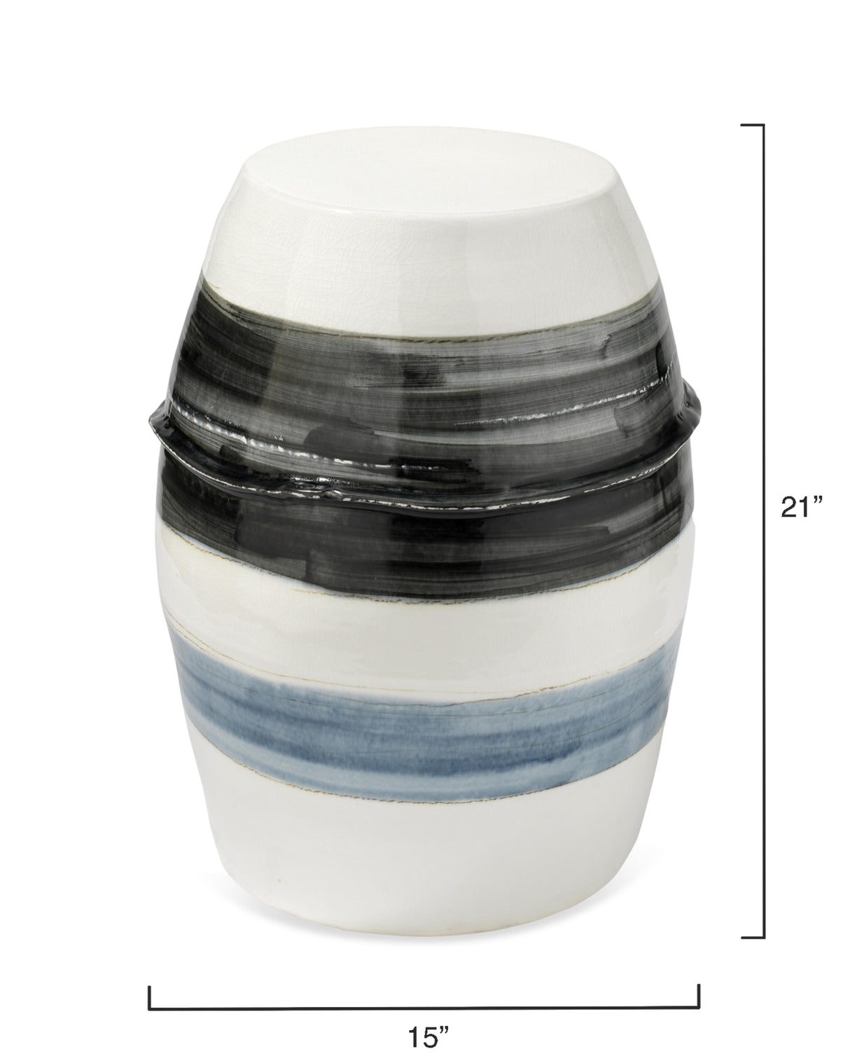 Jamie Young Horizon Striped Indoor/Outdoor Ceramic Side Table