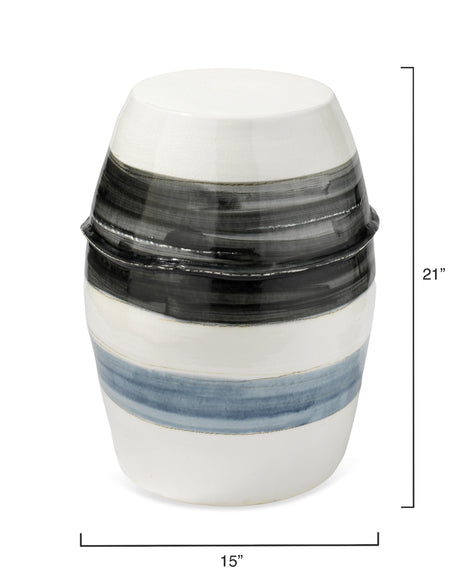 Jamie Young Horizon Striped Indoor/Outdoor Ceramic Side Table