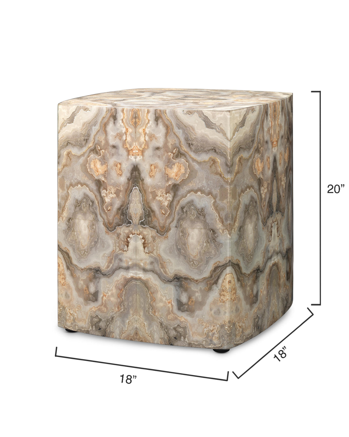 Jamie Young Ink Blot Faux Marble Side Table, Cream