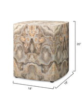 Jamie Young Ink Blot Faux Marble Side Table, Cream