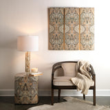 Jamie Young Ink Blot Faux Marble Side Table, Cream