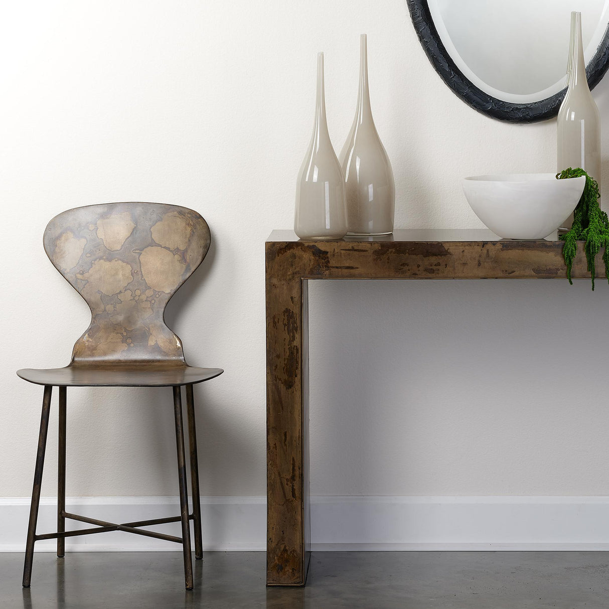 Jamie Young McCallan Metal Chair, Acid Wash Metal