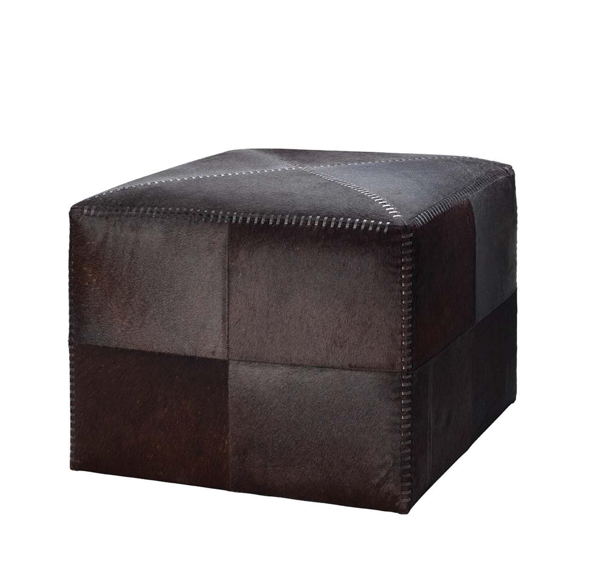 Jamie Young Espresso Hair on Hide Ottoman, Large