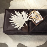 Jamie Young Espresso Hair on Hide Ottoman, Large