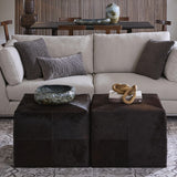 Jamie Young Espresso Hair on Hide Ottoman, Large