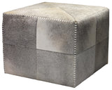 Jamie Young Grey Hair on Hide Ottoman, Large
