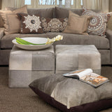 Jamie Young Grey Hair on Hide Ottoman, Large