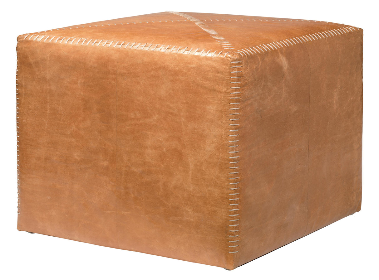 Jamie Young Buff Leather Ottoman, Large