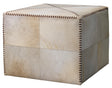 Jamie Young White Hair on Hide Ottoman, Large