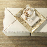 Jamie Young White Hair on Hide Ottoman, Large