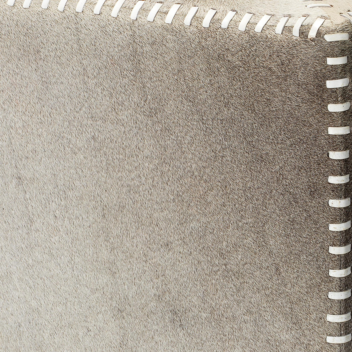 Jamie Young Grey Hair on Hide Ottoman, Small