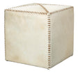 Jamie Young White Hair on Hide Ottoman, Small