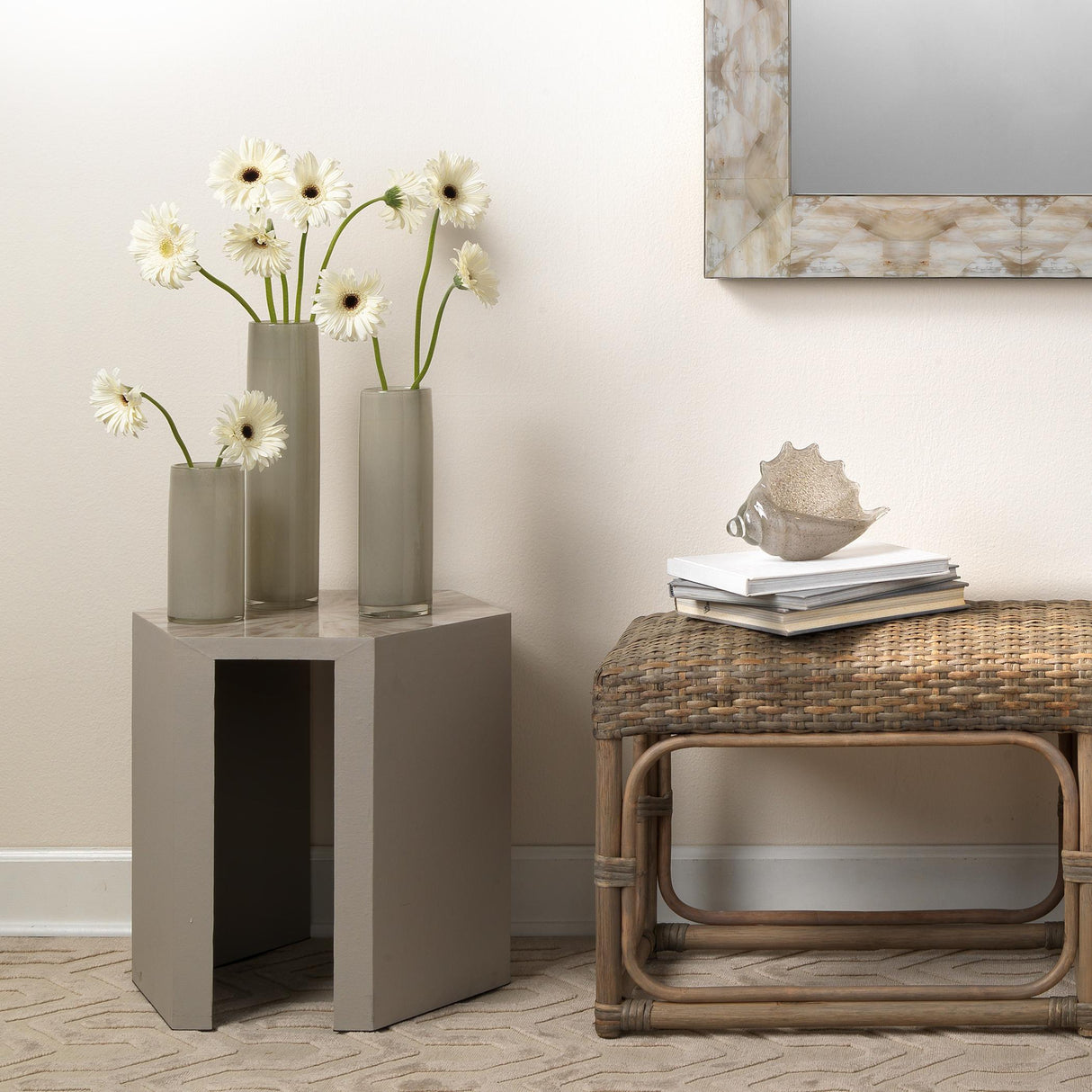 Jamie Young Radiant Side Table, Cream