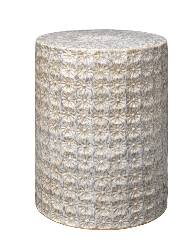Jamie Young Wildflower Indoor/Outdoor Ceramic Side Table, Cream