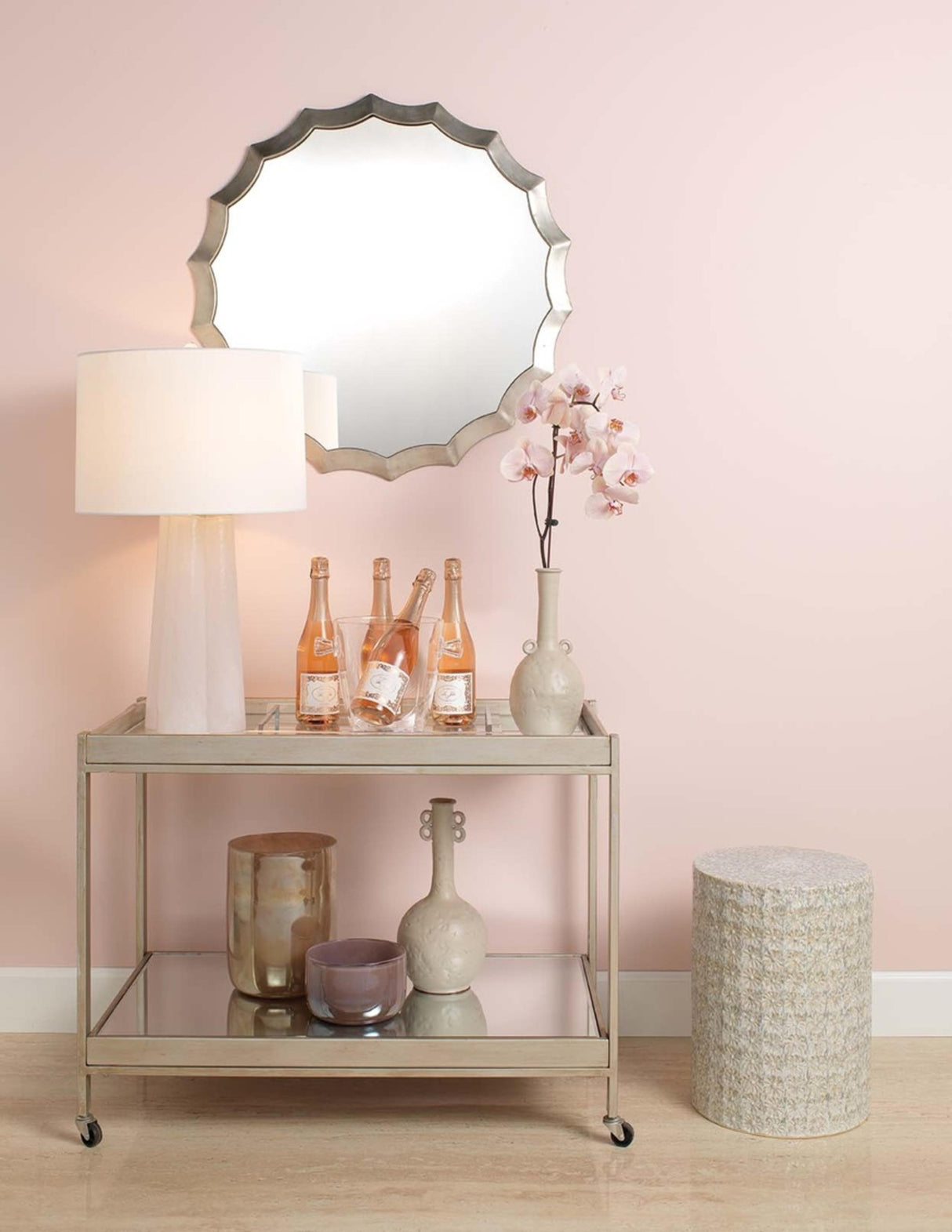 Jamie Young Wildflower Indoor/Outdoor Ceramic Side Table, Cream