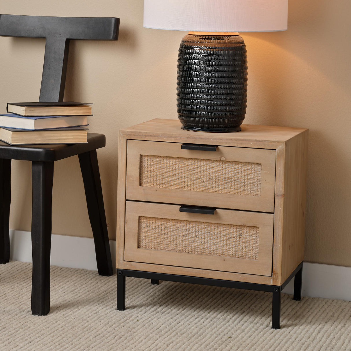 Jamie Young Reed 2 Drawer Side Table