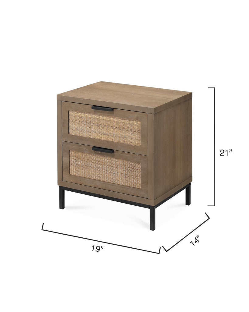 Jamie Young Reed 2 Drawer Side Table Brown Furniture