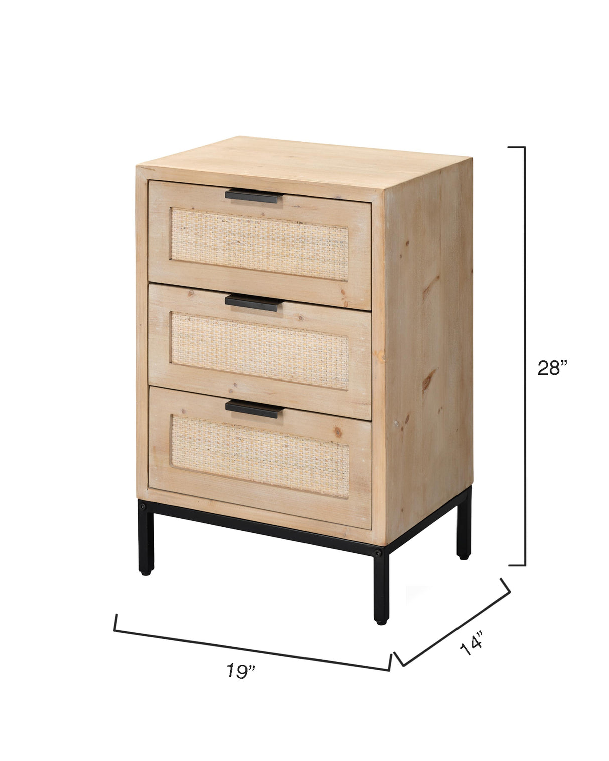 Jamie Young Reed 3 Drawer Side Table