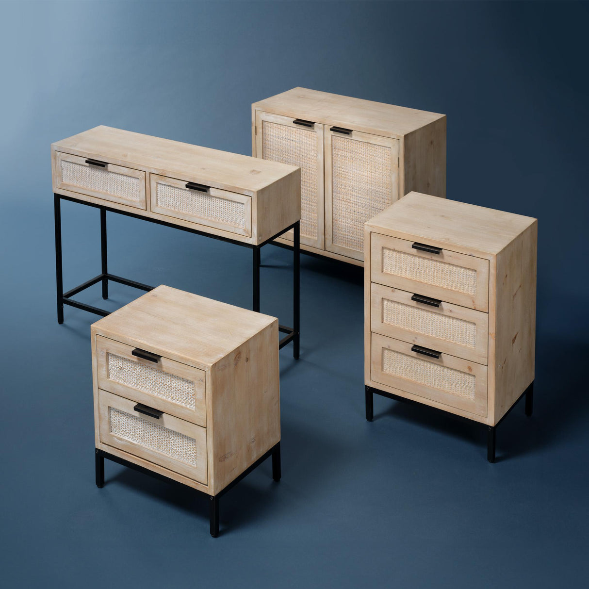 Jamie Young Reed 3 Drawer Side Table