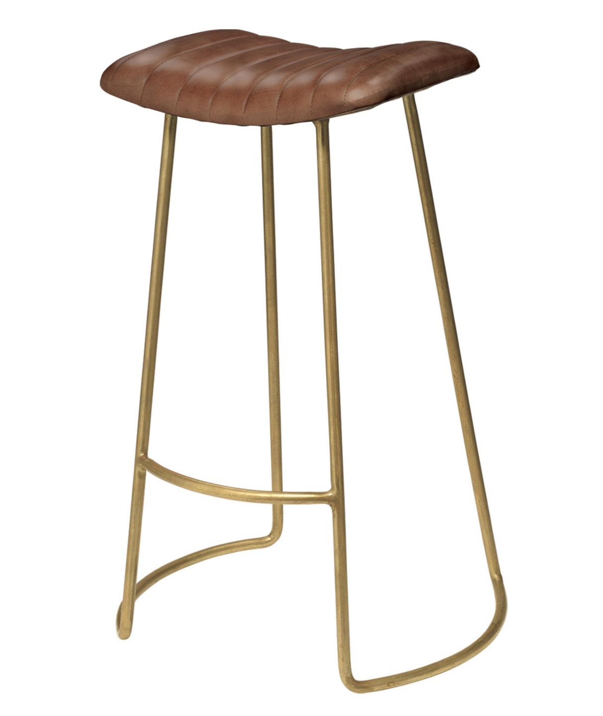 Jamie Young Theo Leather Bar Stool, Brown