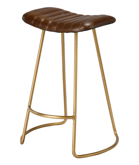 Jamie Young Theo Leather Counter Stool, Brown