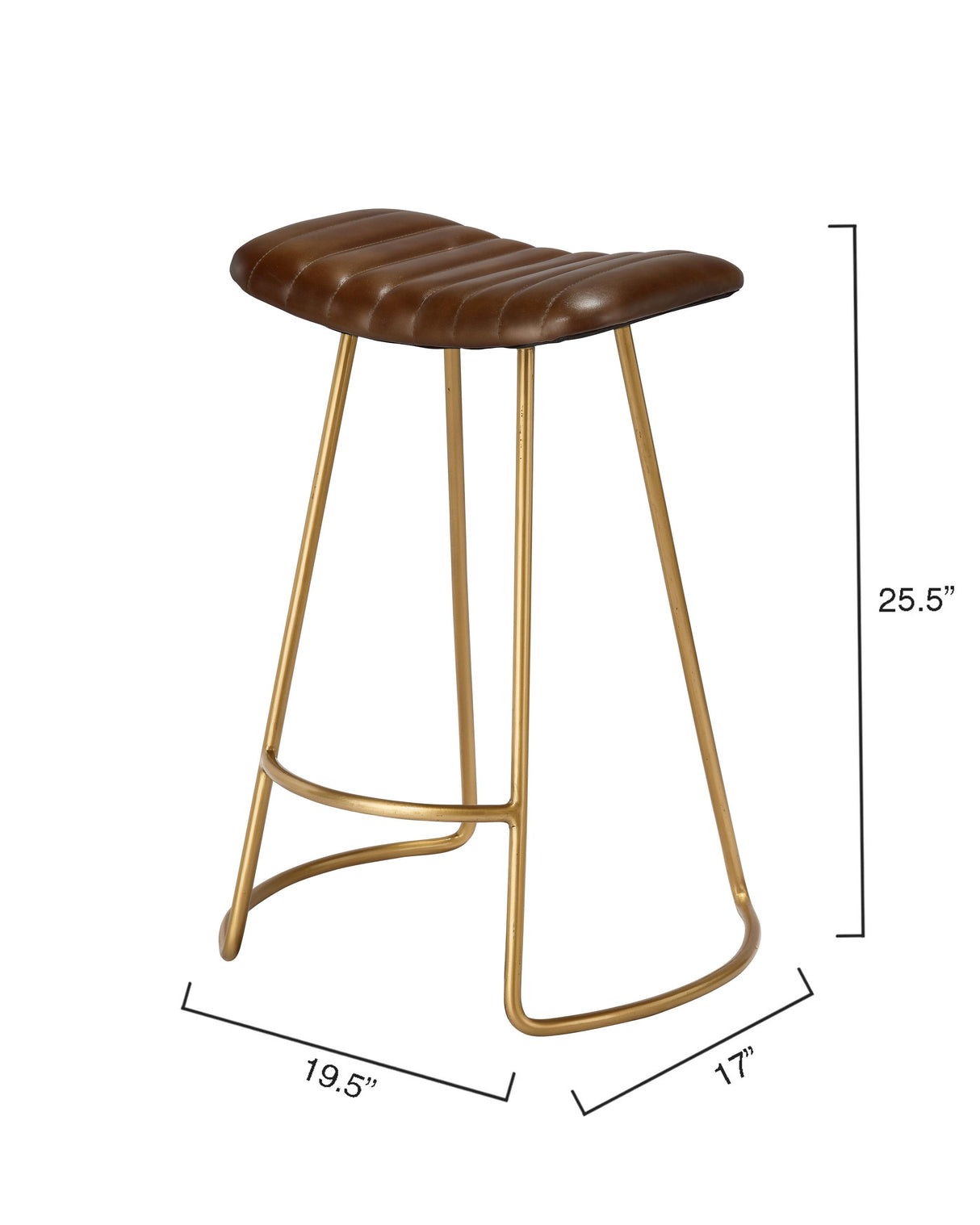 Jamie Young Theo Leather Counter Stool, Brown