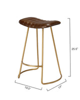 Jamie Young Theo Leather Counter Stool, Brown