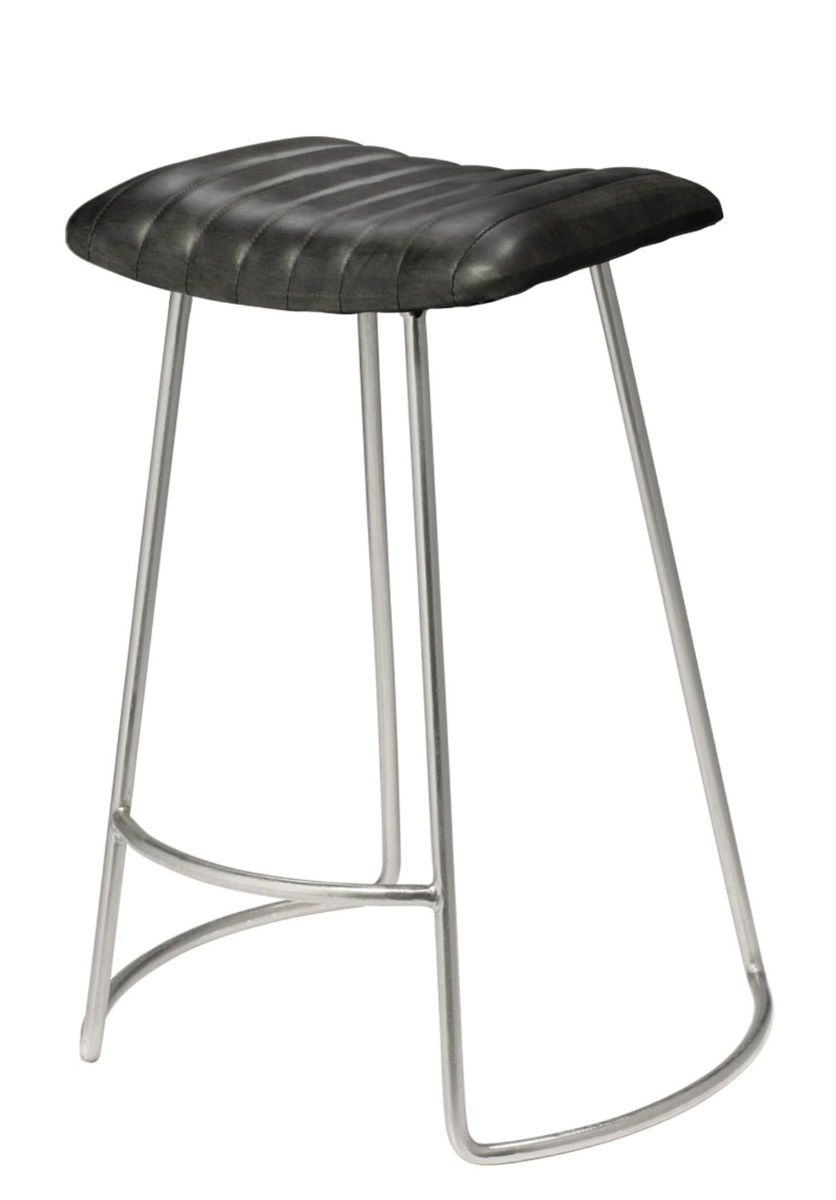 Jamie Young Theo Leather Counter Stool, Grey