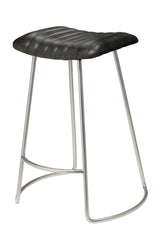 Jamie Young Theo Leather Counter Stool, Grey