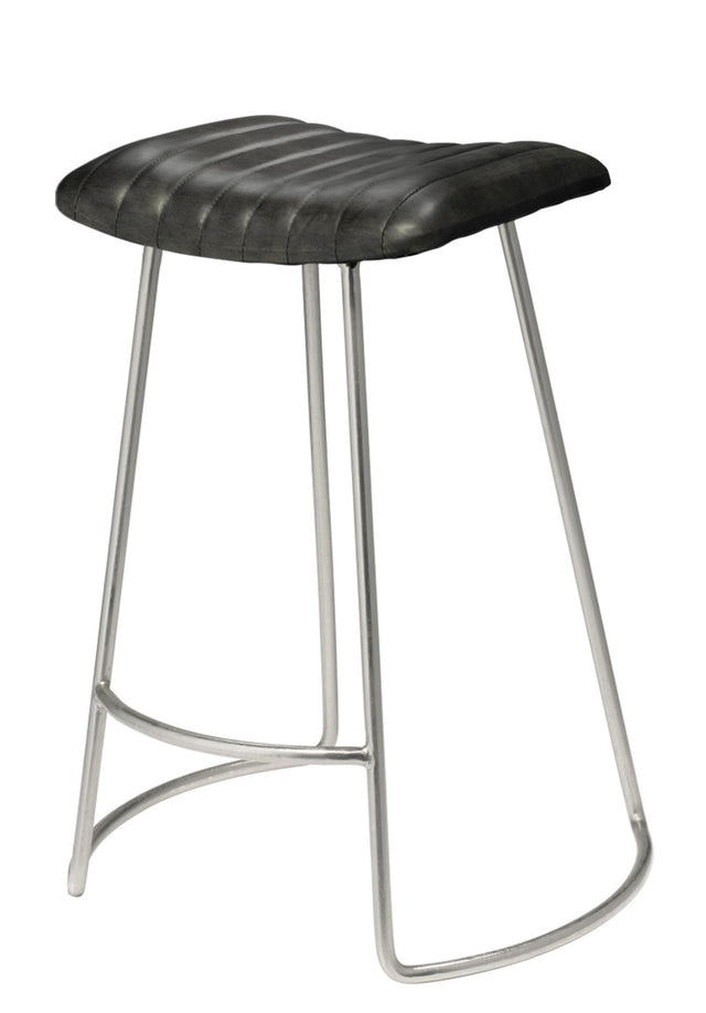 Jamie Young Theo Leather Counter Stool, Grey