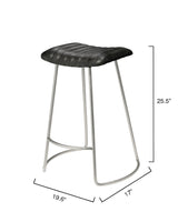 Jamie Young Theo Leather Counter Stool, Grey