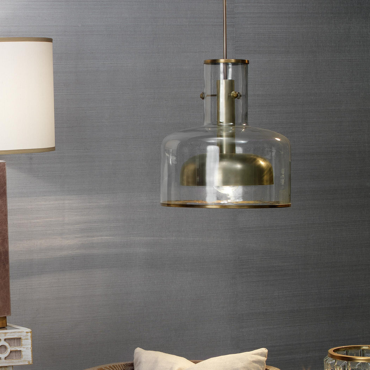 Jamie Young Clyde Glass 1-Light Metal and Glass Pendant